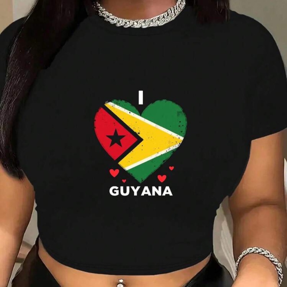 Black Guyana Heart Women's T-Shirt